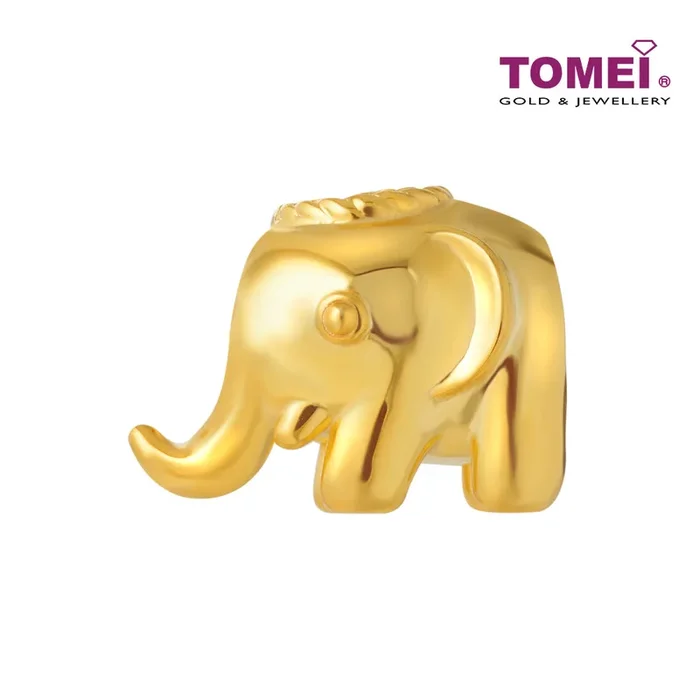 TOMEI Chomel Collection Wealthy Elephant Charm, Yellow Gold 916