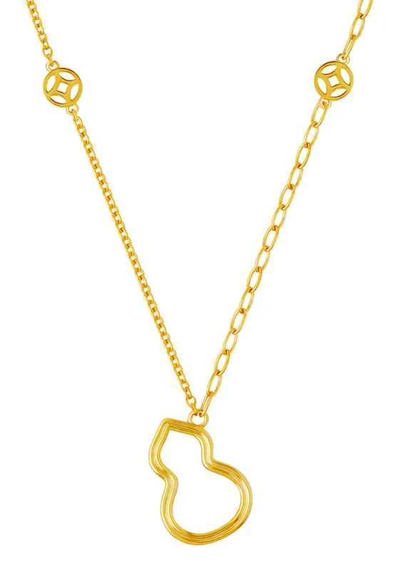 TOMEI Dainty Gourd Necklace, Yellow Gold 916
