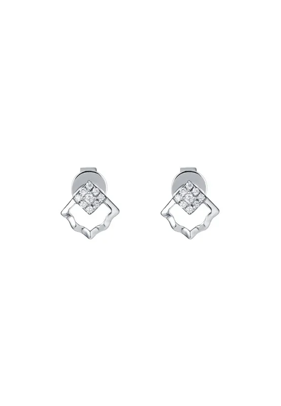 TOMEI Diamond Earrings, White Gold 375