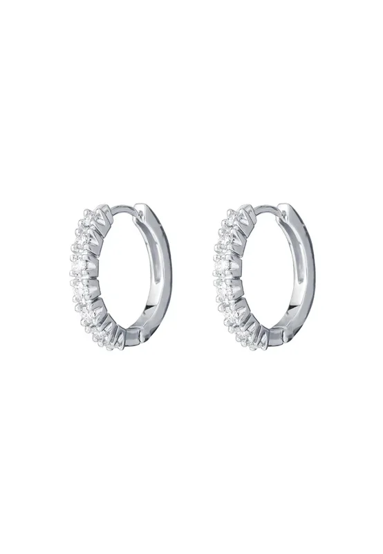 TOMEI Eternity Diamond Earrings, White Gold 750