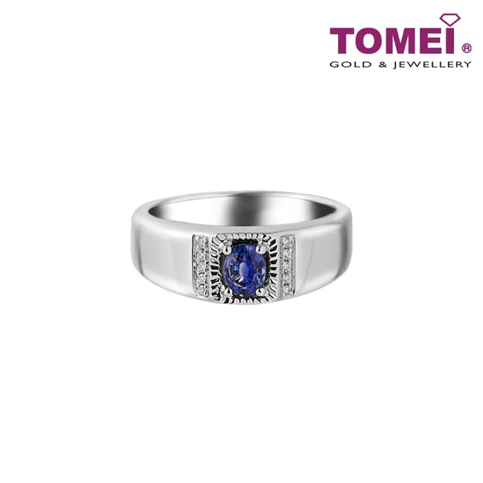 TOMEI Homme Series, Sapphire Men’s Ring, Silver 925+Palladium (HOM-R4905)