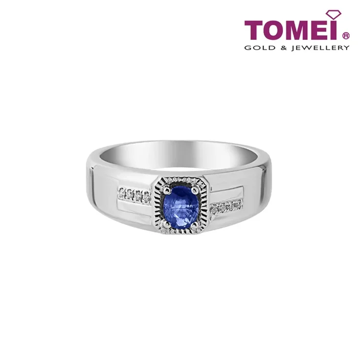 TOMEI Homme Series, Sapphire Men’s Ring, Silver 925+Palladium (HOM-R4907)