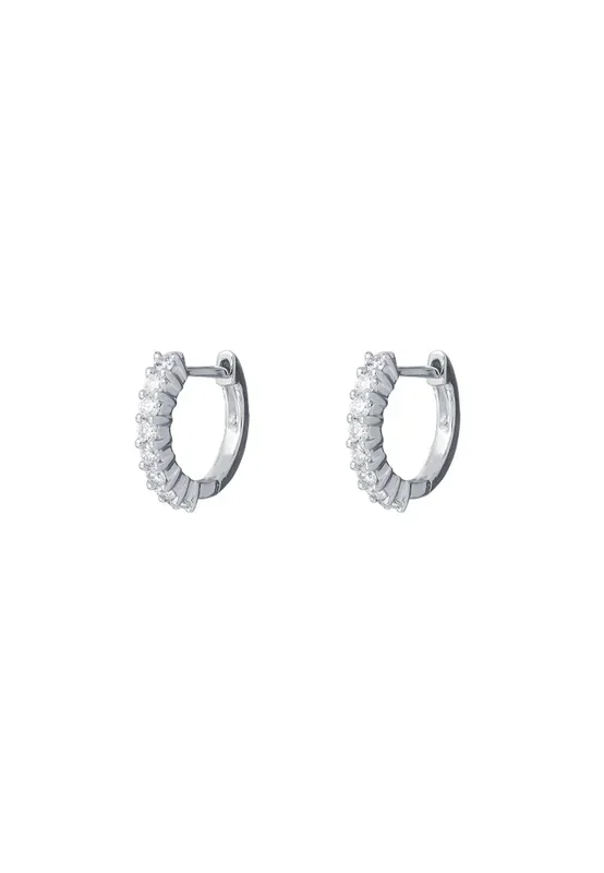 TOMEI Loop Earrings, Diamond White Gold 750