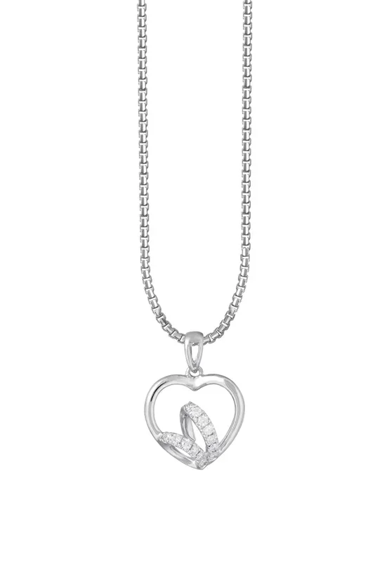 TOMEI Love Within Diamond Pendant Set White Gold 585