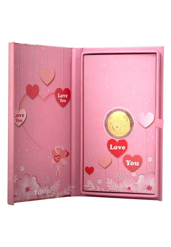 TOMEI Love You Gold Wafer 0.1G, Yellow Gold 9999