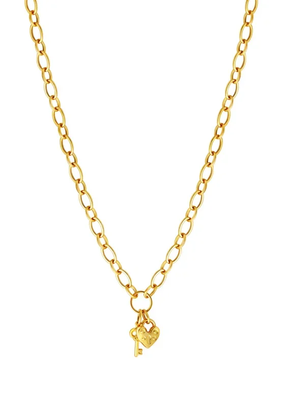 TOMEI Lusso Italia Key and Lock Necklace, Yellow Gold 916