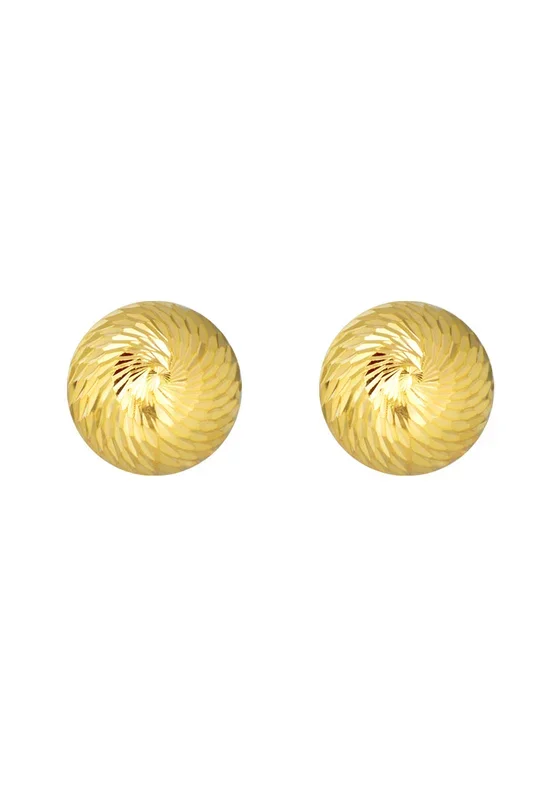 TOMEI Lusso Italia Lasered Cutting Ball Earrings, Yellow Gold 916