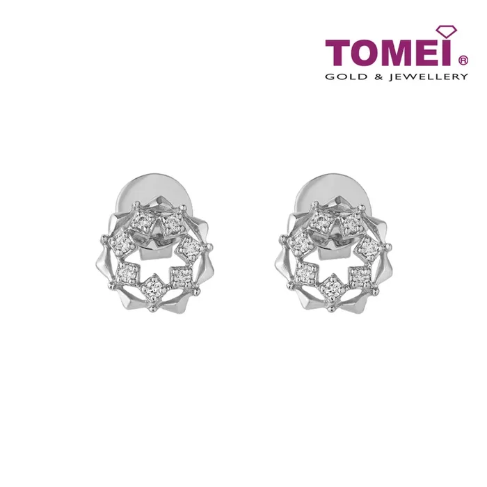 TOMEI Noble Unity Earrings, White Gold 585 (E2167)