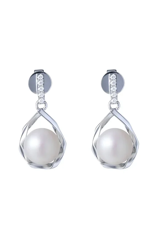TOMEI Pearl Earrings, White Gold 585