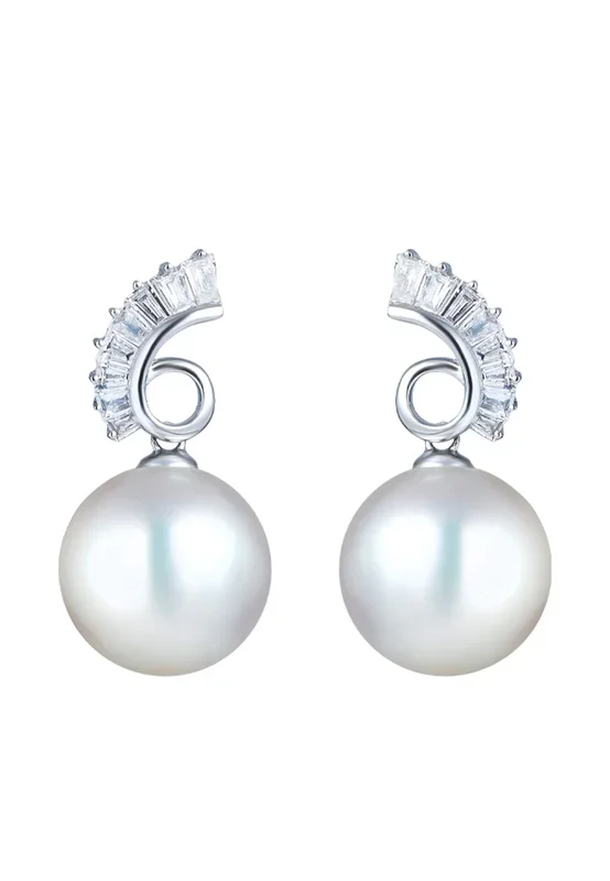 TOMEI Pearl Earrings, White Gold 750