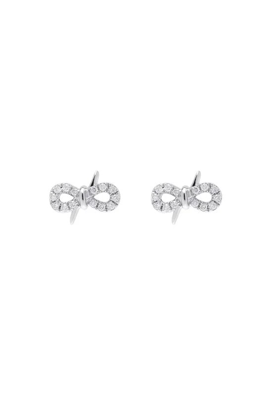 TOMEI Ribband Diamond Earrings, White Gold 585