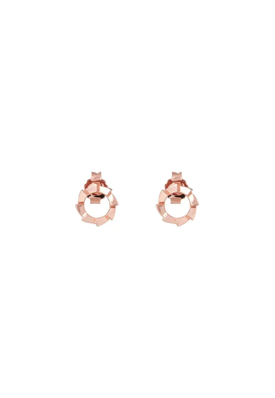 TOMEI Rouge Collection Circle Frame Earrings, Rose Gold 750