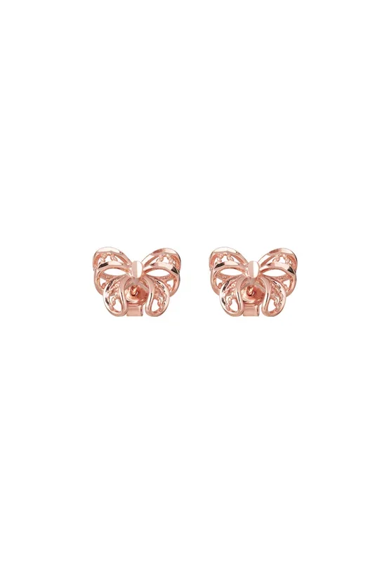 TOMEI Rouge Collection Minimalist Ribbon Earrings, Rose Gold 750