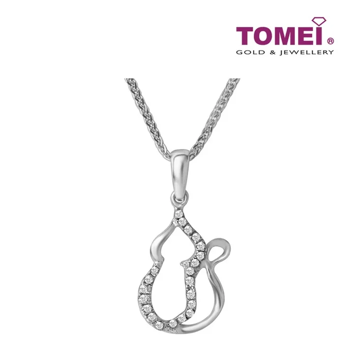 TOMEI Timeless Sparkle Diamond Pendant Set | White Gold 375