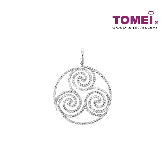 TOMEI Triplicity of Waves with Razzmatazz Pendant, Diamond White Gold 750 (P3929)