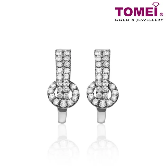 Tomei White Gold 585 (14K) Diamond Earrings (E2009)