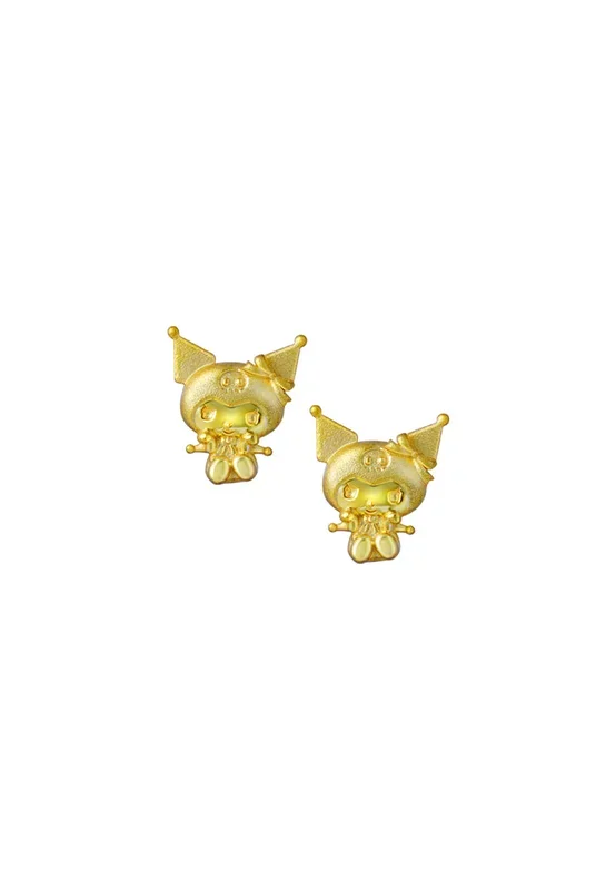 TOMEI X SANRIO Kuromi Earrings, Yellow Gold 916