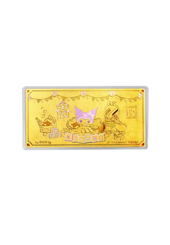 TOMEI X Sanrio Kuromi Kid Room Gold Wafer 1G, Yellow Gold 9999