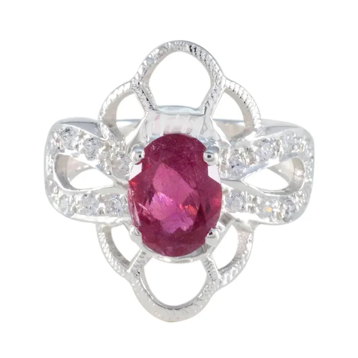 Tourmaline Halo African 925 Sterling Silver multicolor Gems Mid-weight Boho Ring Jewelry