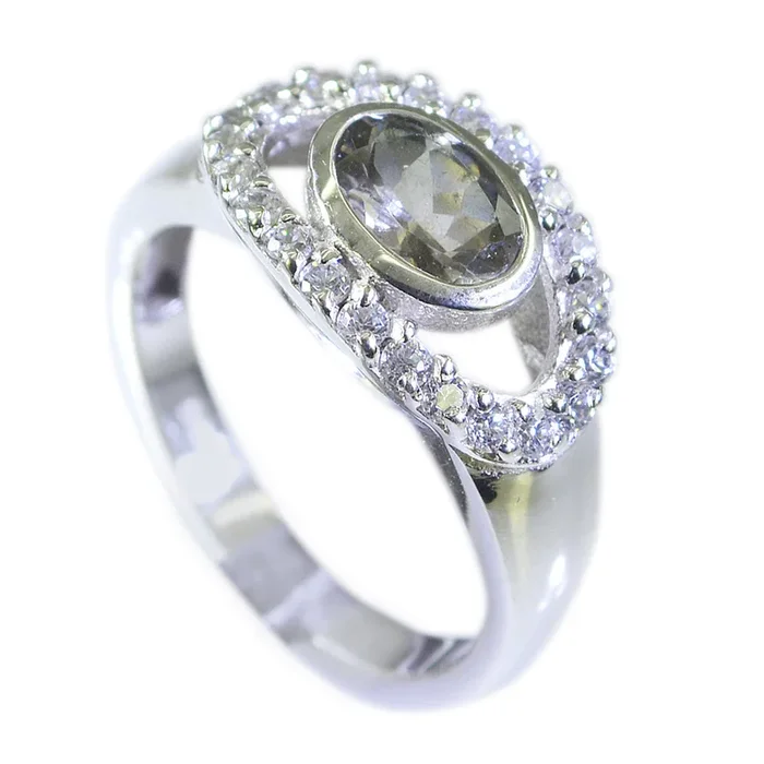 Tourmaline Halo American 92.5 Silver multicolor Gems Whisper-thin Romantic Ring Jewelry