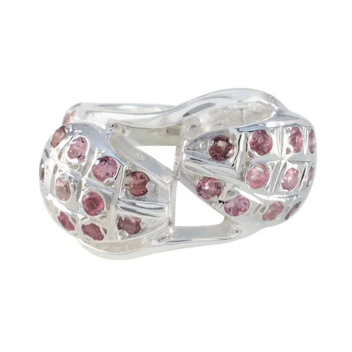 Tourmaline multiple Moroccan Sterling Silver multicolor Gemstones Essential Abstract Ring Jewelry