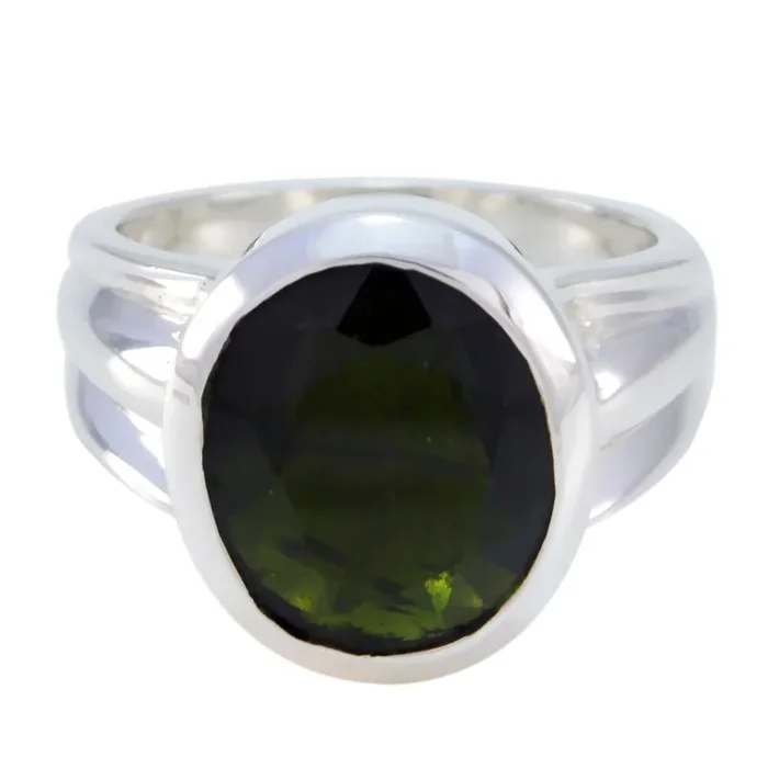 Tourmaline Solitaire Russian 92.5 Silver multicolor Gemstone Mid-weight Fairytale Ring Jewelry