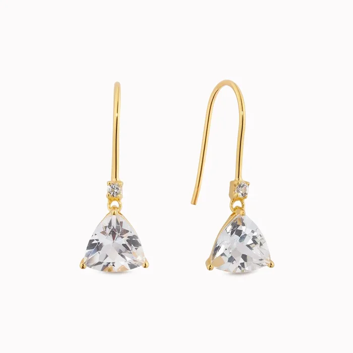Trillion Cut Earrings White Topaz – Tuva