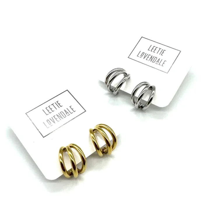 Triple Cage Hoop Earrings