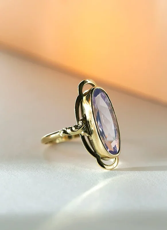 Trixie lavender moonquartz ring 14k gold