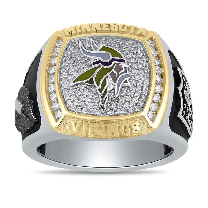 True Fans Fine Jewelry Minnesota Vikings 1/2 CTW Natural Diamond Ring in Sterling Silver