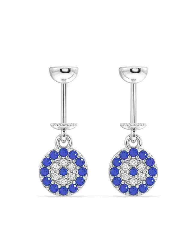 Turkish Leu Stones Hamsa Helix Hanging Earrings