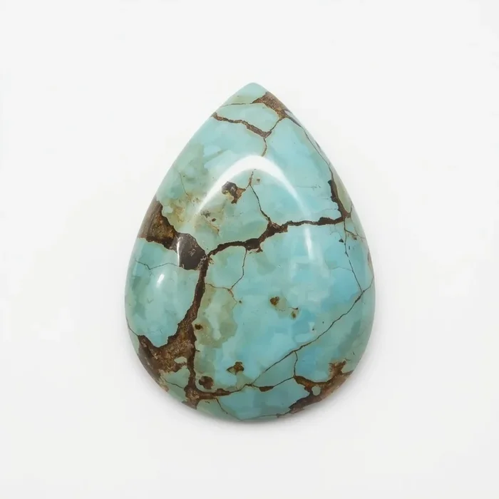 Turquoise 1PC Medium 8×10 MM Pear Cabochon Blue Superior semi Precious Semi Precious Gemstone