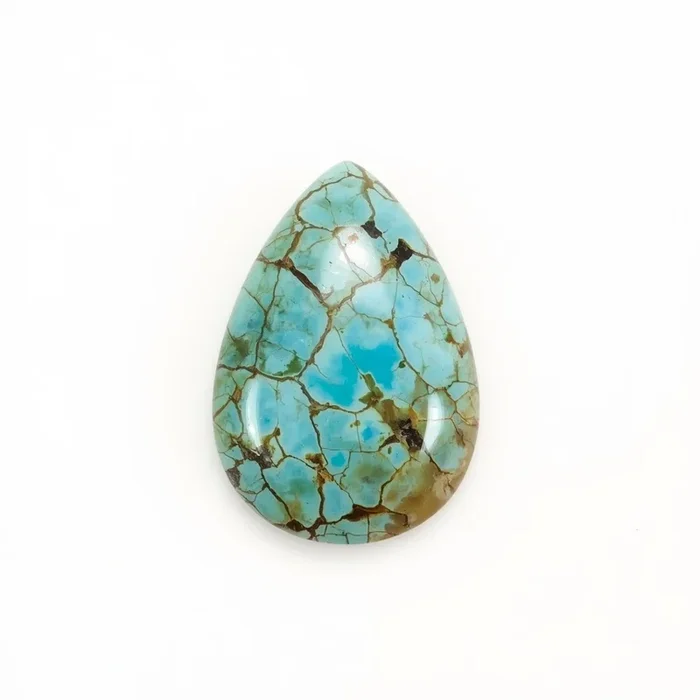 Turquoise 1PC Small 7×9 MM Pear Cabochon Blue Natural semi Precious Loose Gemstone