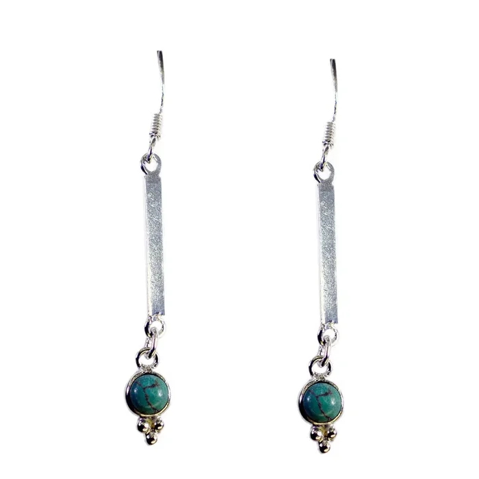 Turquoise Australian Sarah multiple Dangle Blue 925 Silver Earring