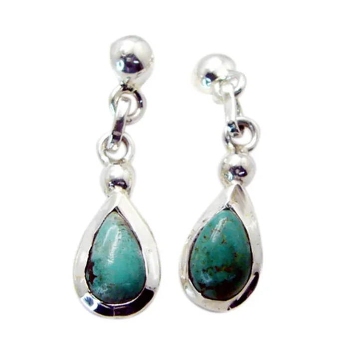 Turquoise Egyptian Hua multiple Stud Blue 925 Sterling Silver Earring