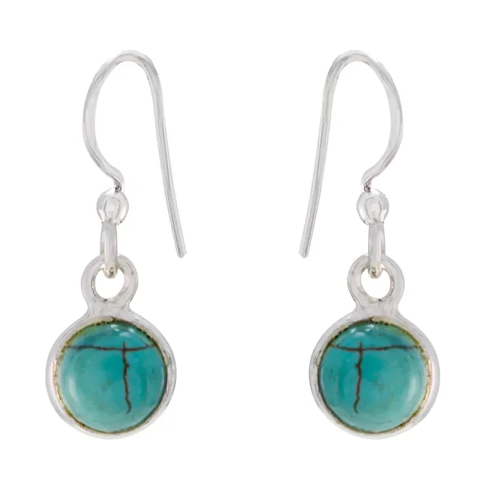 Turquoise French Bella multiple Dangle Blue 925 Silver Earring