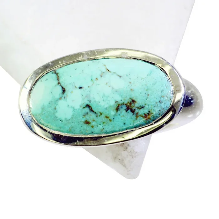 Turquoise Solitaire African 92.5 Silver Blue Gemstone Mid-weight Fairytale Ring Jewellery