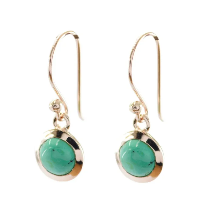 Turquoise Turkish Pauline Solitaire Dangle Blue Sterling Silver Earring