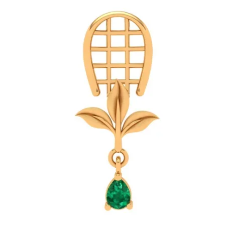 Unique 14k Leafy Motif Emerald Adorn Gold Pendant Design From Online Exclusive