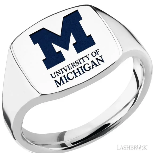 University of Michigan Cushion Signet Ring
