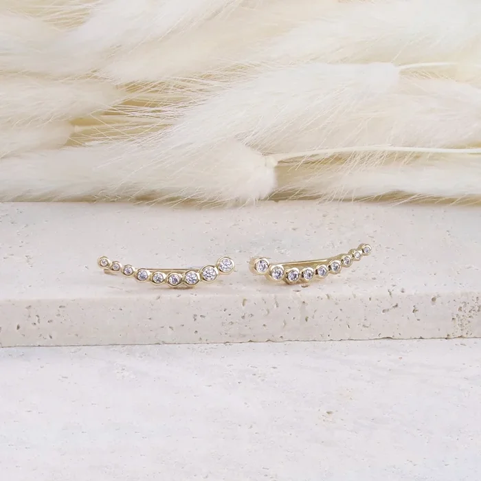 Vala rising hoop earrings zircons gold plated