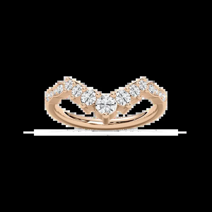 Valen 3/4 ctw Round Lab Grown Diamond Graduated Curved Band