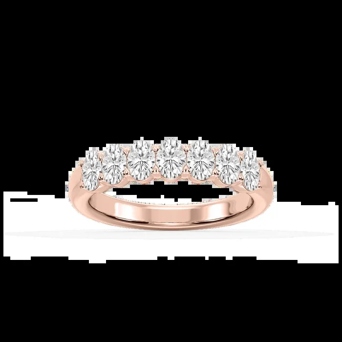 Valerie Oval Lab Grown Diamond 7-Stone V-Prong Anniversary Band