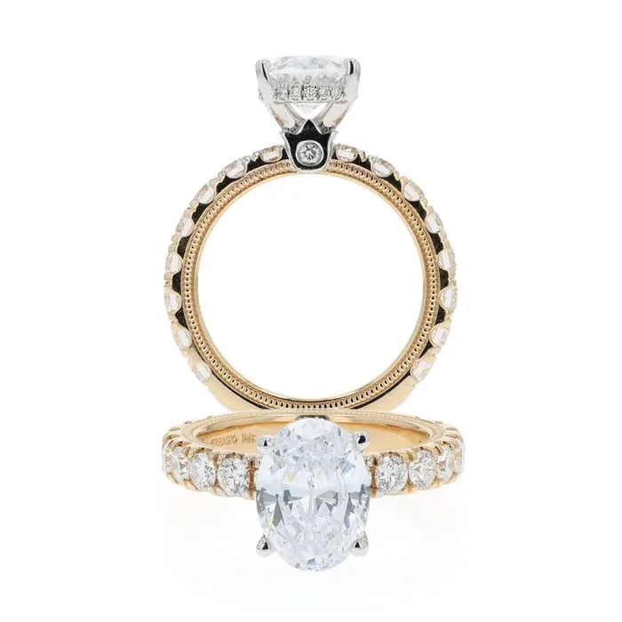 Verragio Tradition 14k Gold Oval Diamond Hidden Halo Engagement Ring