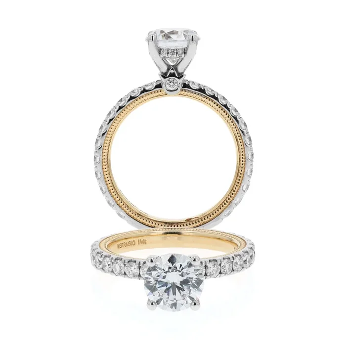 Verragio Tradtion 14k Gold Round Diamond Hidden Halo Engagement Ring
