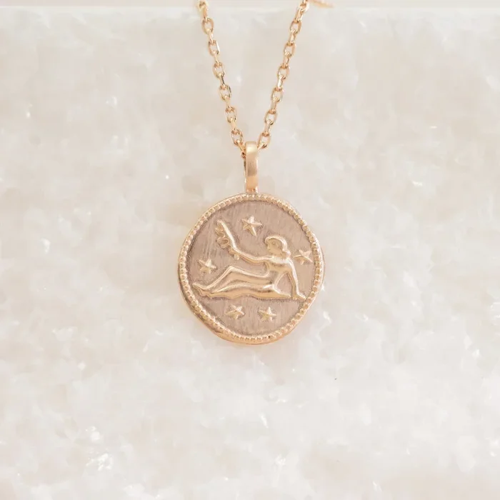 Virgo astro medal pendant gold-plated to engrave