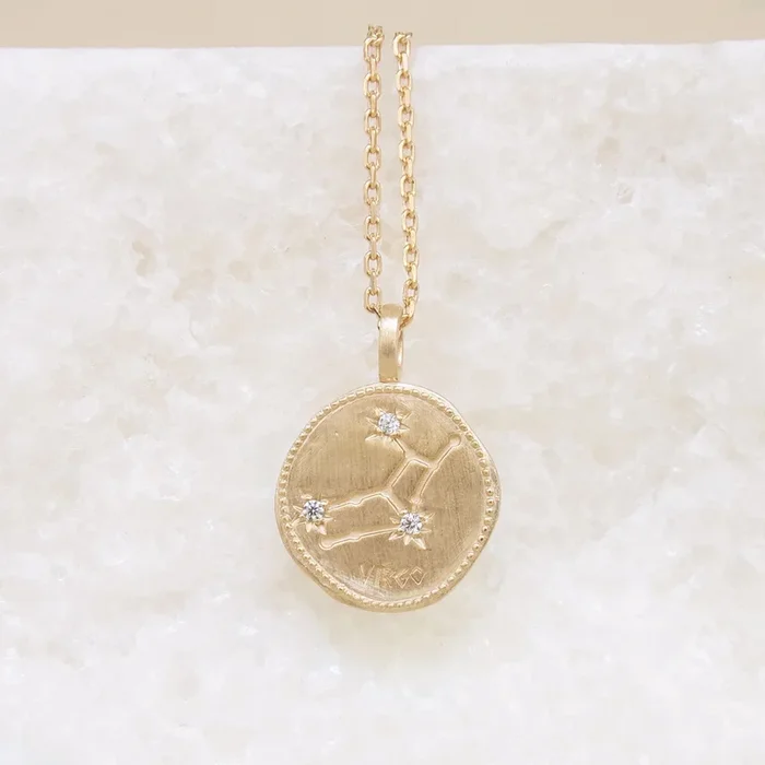 Virgo constellation medal pendant gold-plated