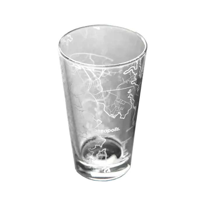 Well Told Annapolis MD Map Pint Glass