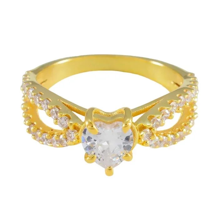 White CZ Halo American 925 Sterling Silver White Gems Delicate Modern Ring Jewellery