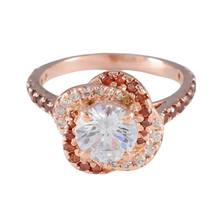 White CZ Halo Indian Silver White Gemstone Whisper-thin propsel Ring Jewelry